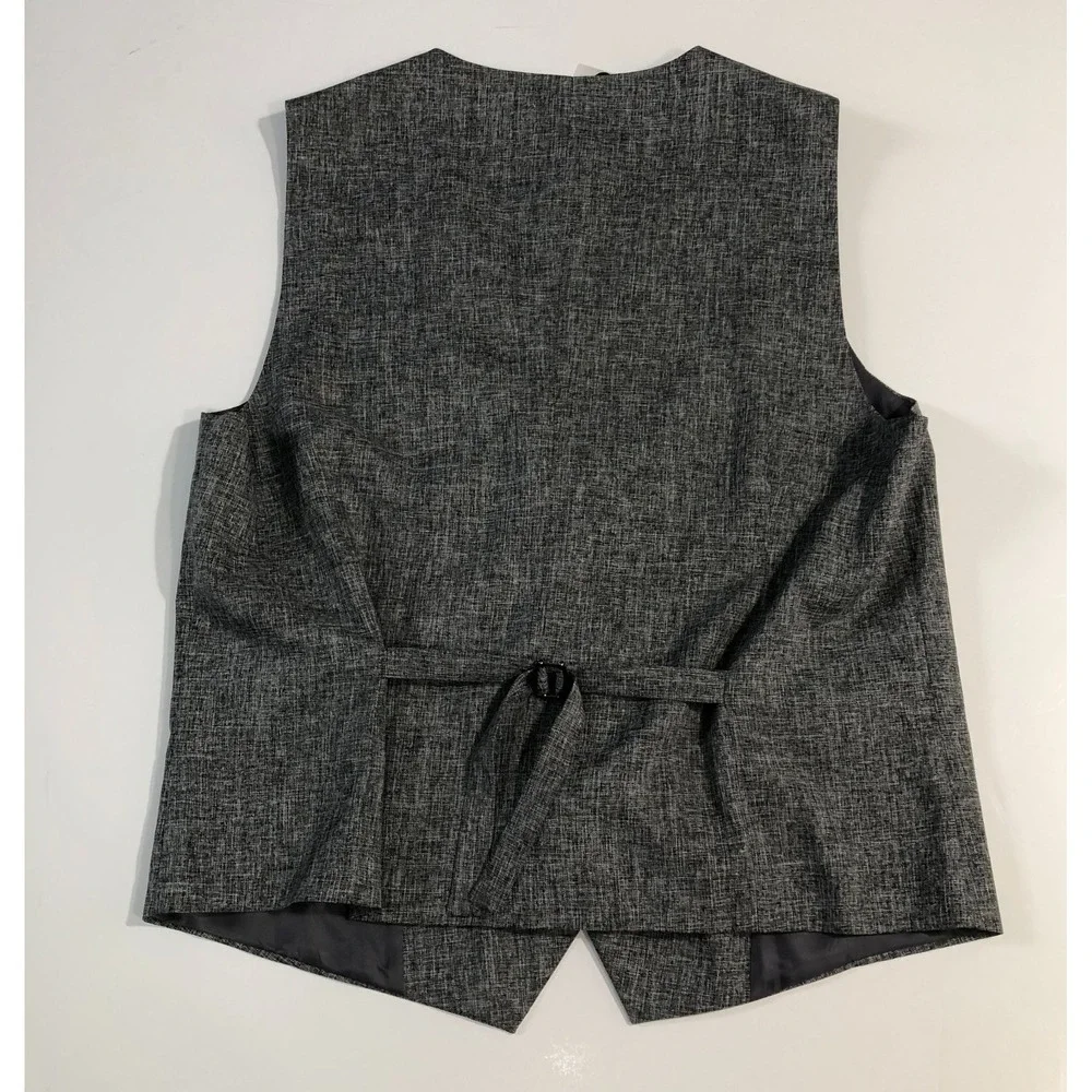 Coofandy Vest Mens Large Gray Buttoned Sleeveless Dress Waistcoat Classic Formal